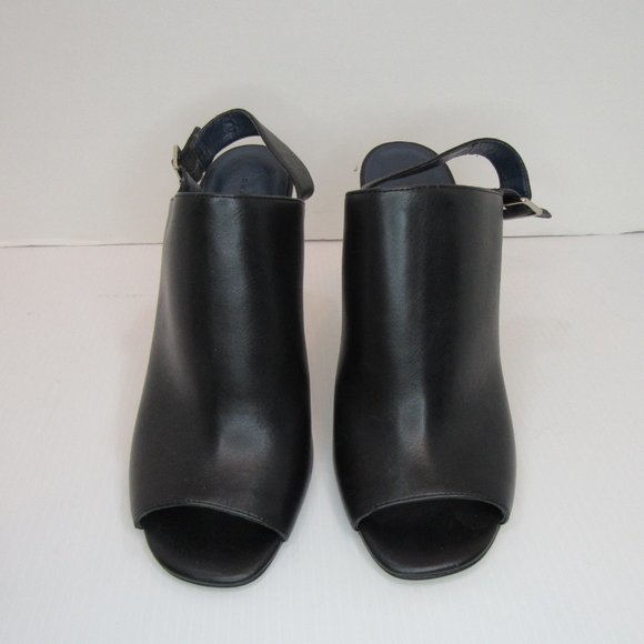 Charles & Keith Black Sling Back Peep Toe Stiletto Heels - Picture 2 of 12